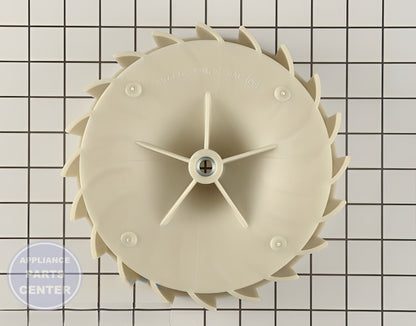 WHIRLPOOL DRYER BLOWER WHEEL WP697772 - Side view with precise measurements for perfect fit