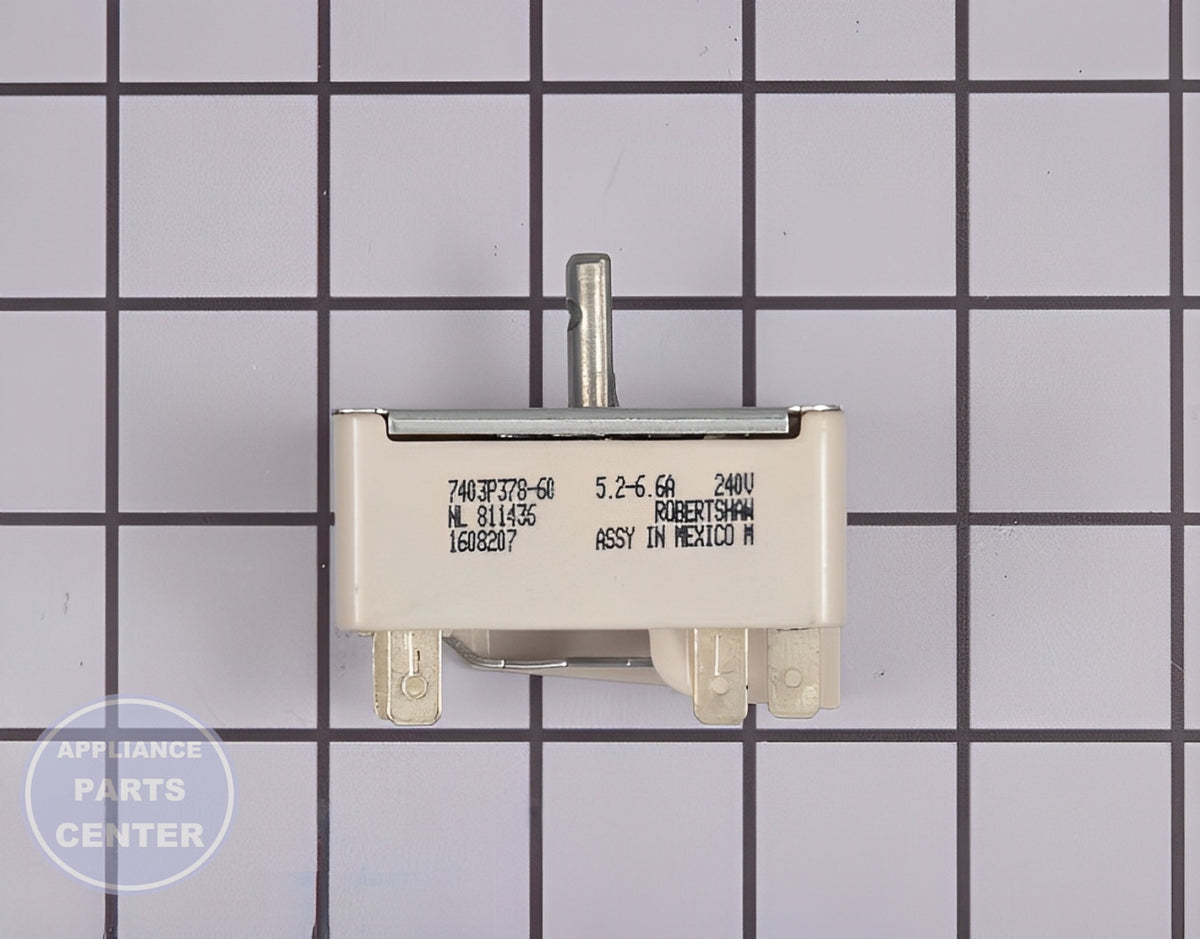 WHIRLPOOL SURFACE ELEMENT SWITCH WP74002328 - Detailed view of temperature adjustment capabilities
