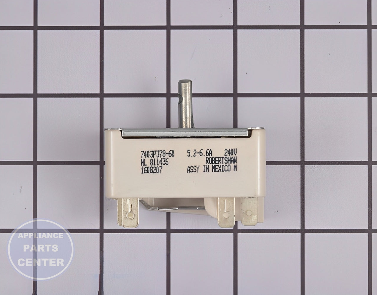 WHIRLPOOL SURFACE ELEMENT SWITCH WP74002328 - Detailed view of temperature adjustment capabilities