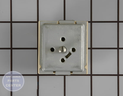 WHIRLPOOL INFINITE SWITCH ASSEMBLY (DUAL) WP74003122 - Side view with precise measurements for easy replacement