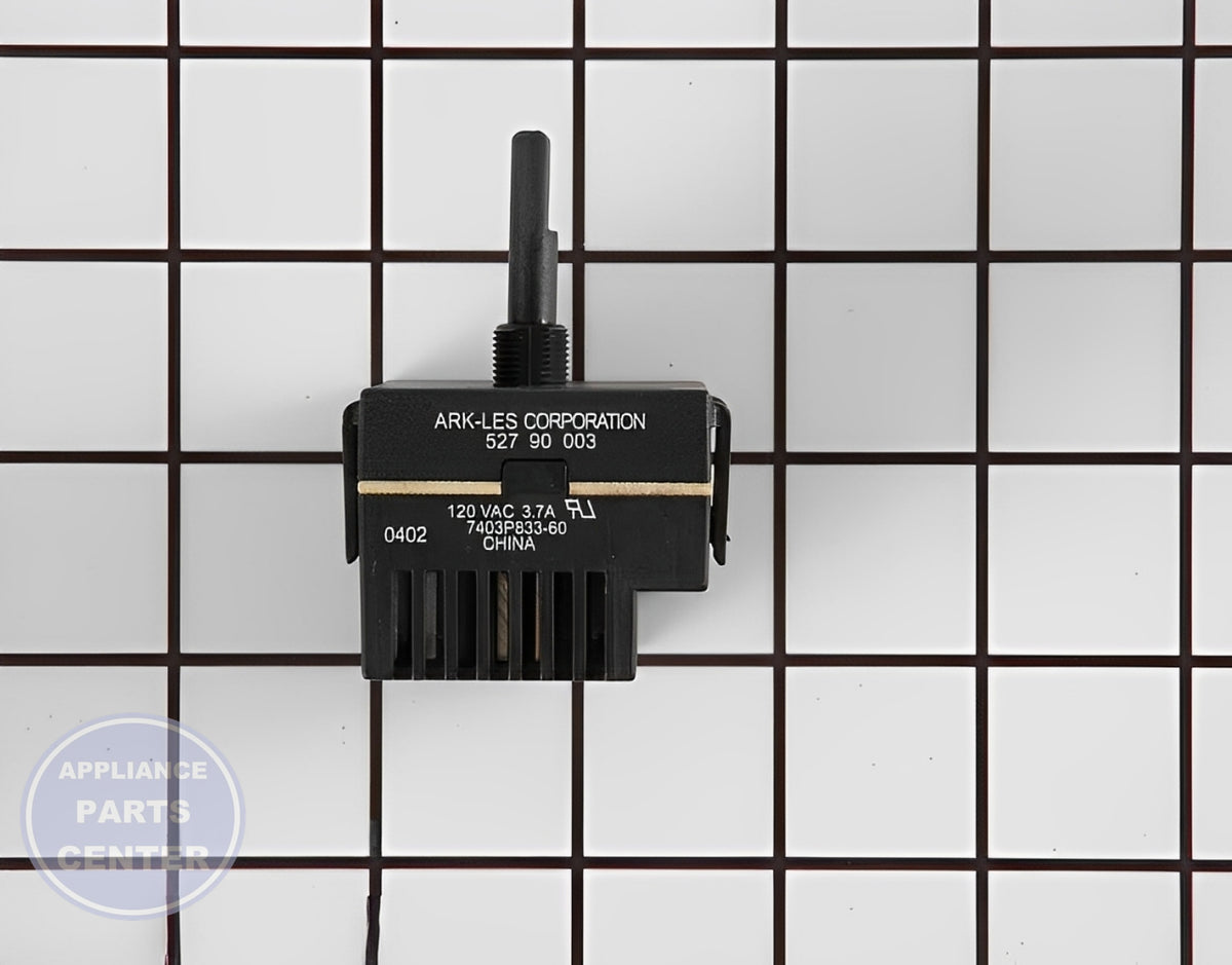 Fan or Light Switch WP74009256 - Detailed view of the reliable switch mechanism