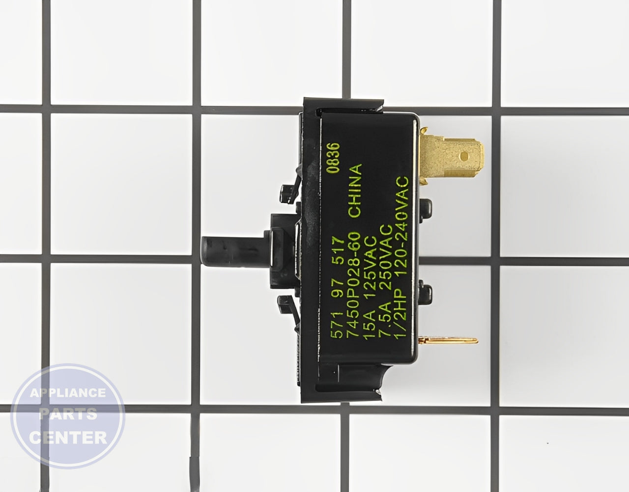 Fan Switch WP74010783 - Detailed view of switch specifications