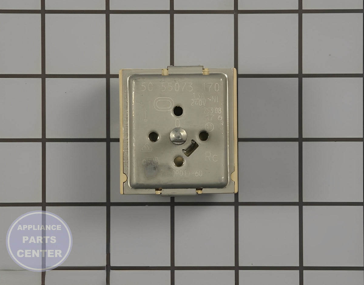 WHIRLPOOL DISHWASHER ELEMENT CONTROL SWITCH WP74010824 - Side view with specific measurements