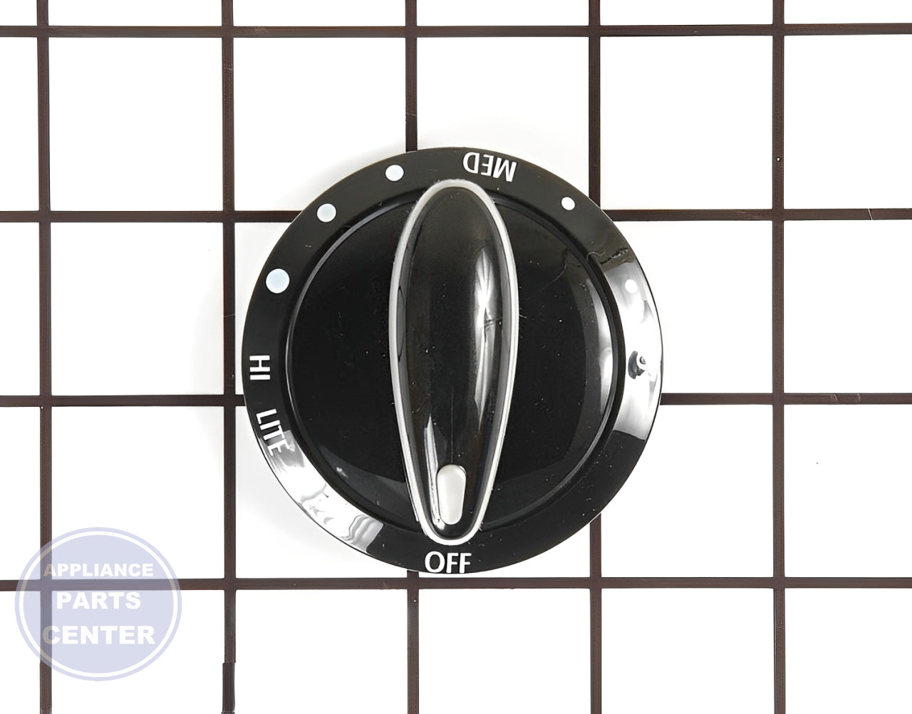 WHIRLPOOL BURNER KNOB WP74011287 - Main view showing precise controls for WPL Range/Stove/Oven models