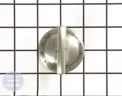 WHIRLPOOL BURNER KNOB WP74011493 - Main view showing precise control for WPL Range/Stove/Oven models