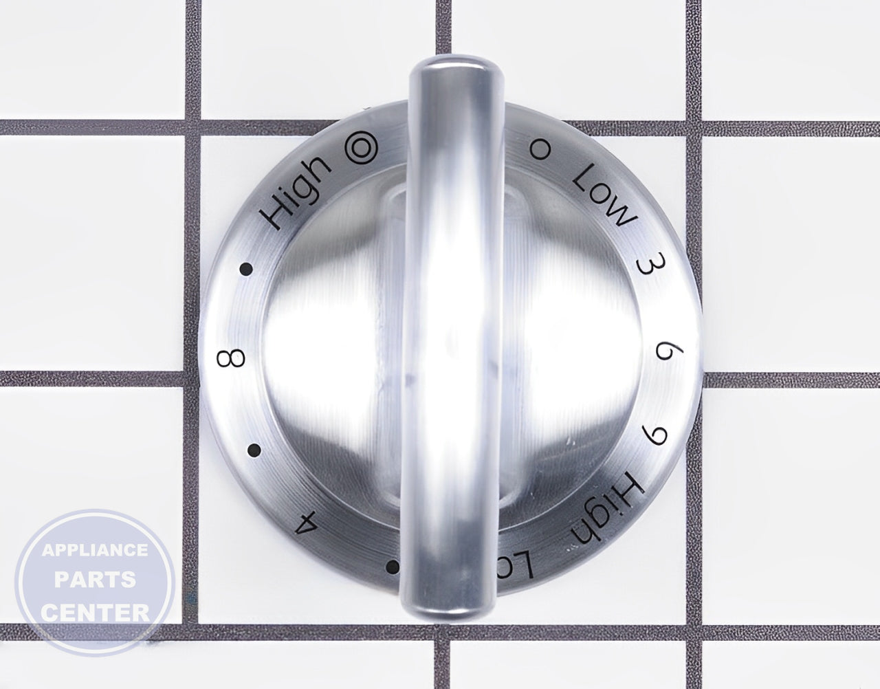 WHIRLPOOL STOVE BURNER CONTROL KNOB WP74011550 - Main view showing temperature control for specific models