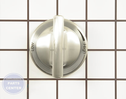 WHIRLPOOL BURNER KNOB WP74011666 - Main view showing temperature control for specific models