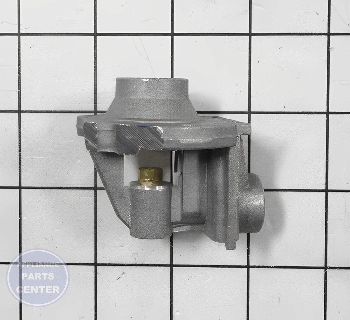 WHIRLPOOL ORIFICE HOLDER WP7527P031-60 - Side view with precise gas regulation specs