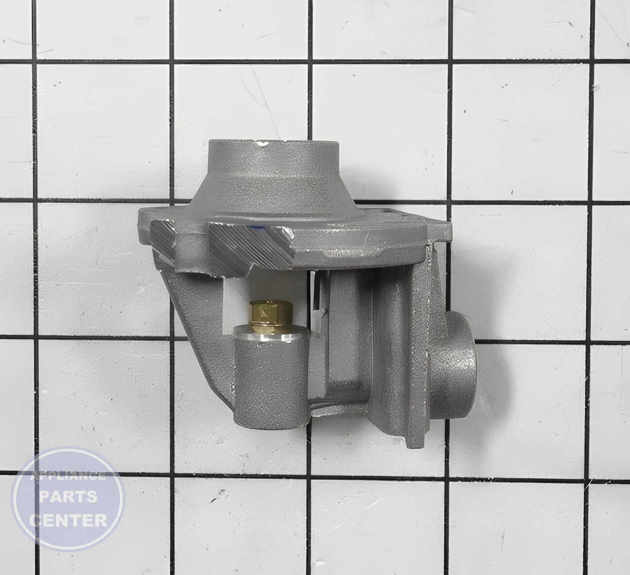 WHIRLPOOL ORIFICE HOLDER WP7527P031-60 - Side view with precise gas regulation specs