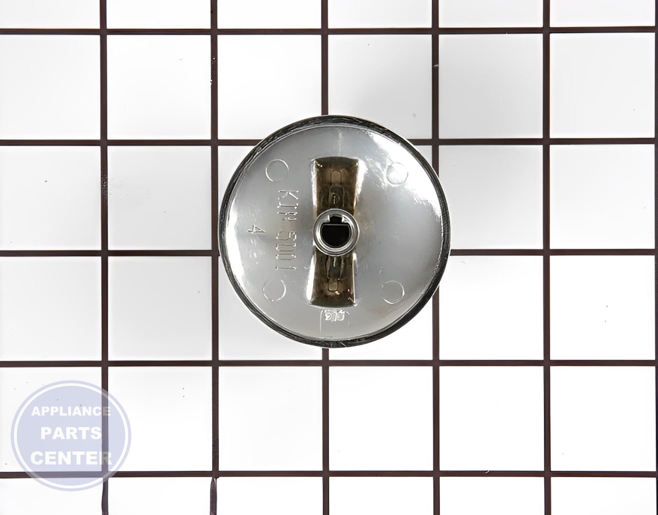 WHIRLPOOL Surface Burner Knob WP7733P410-60 - Side view with durable stainless steel composition