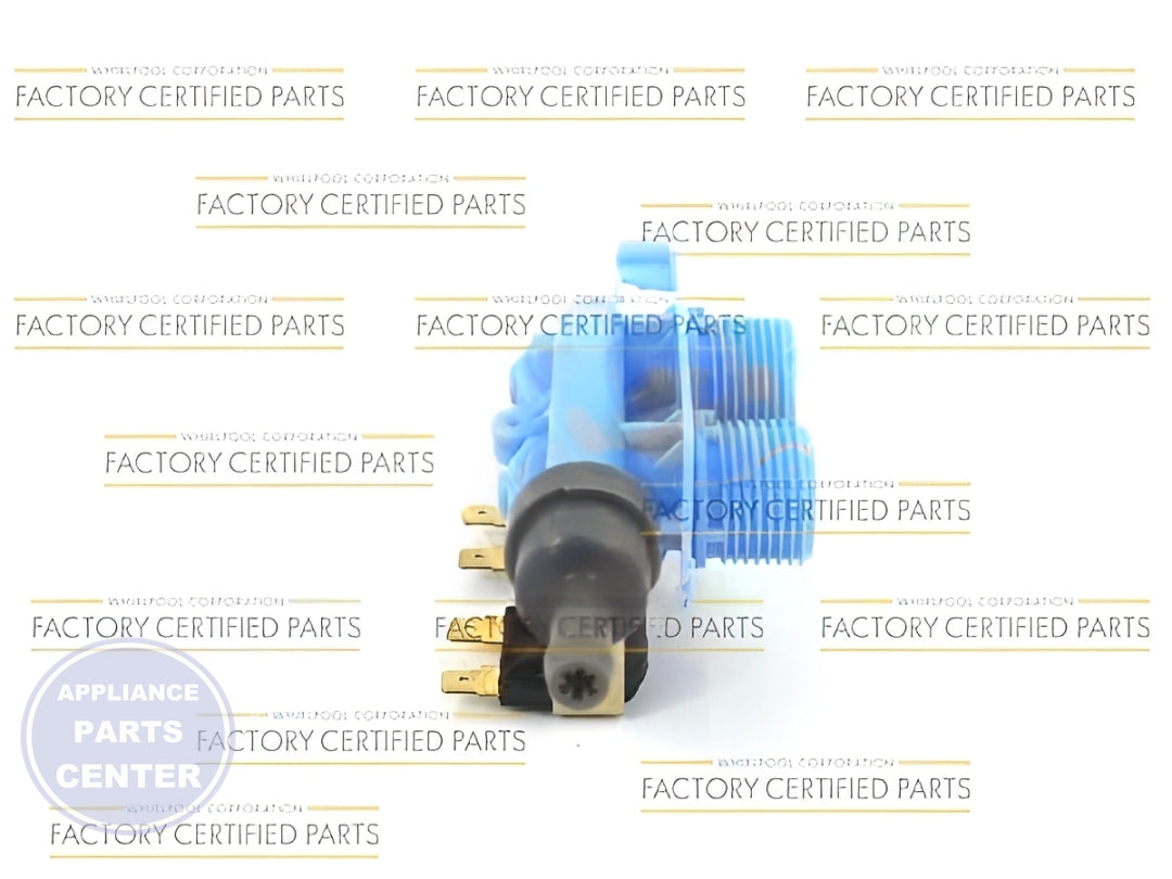 Whirlpool Washer Inlet Valve WP8181694 - Side view with durable construction specs