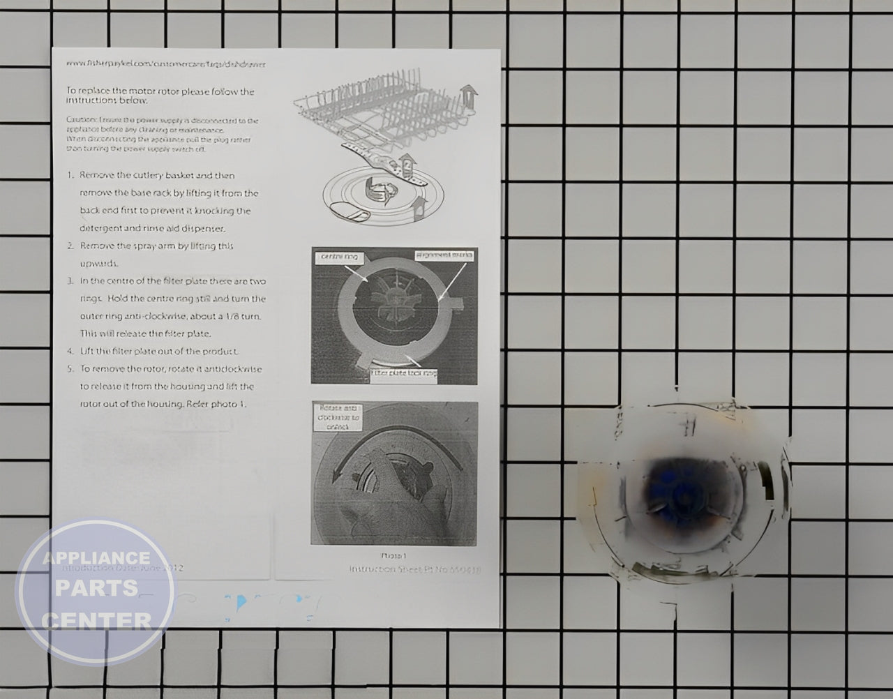 WHIRLPOOL DISHWASHER ROTOR WP8194092 - Detailed view of high-quality pump