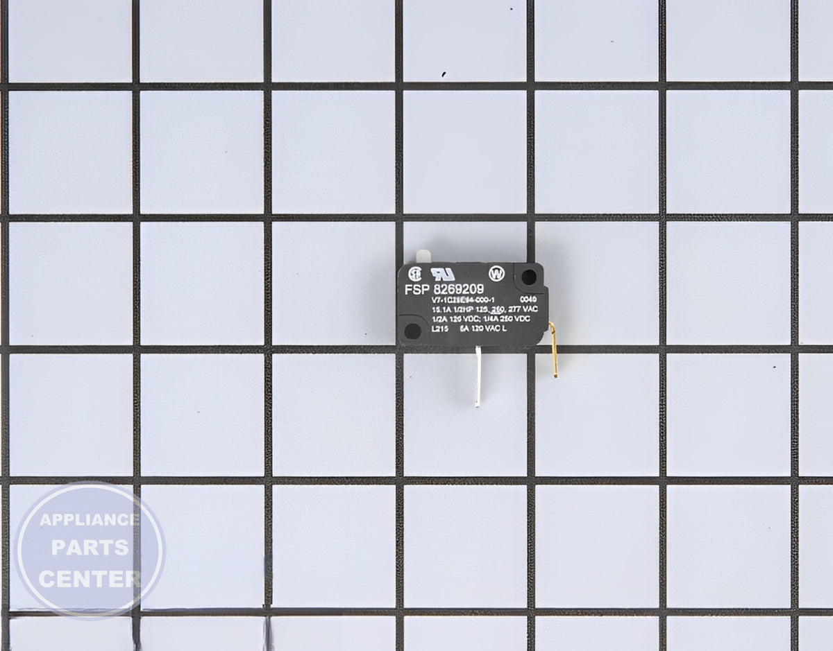 Whirlpool Door Switch WP8269209 - Main view showing safety features for specific models