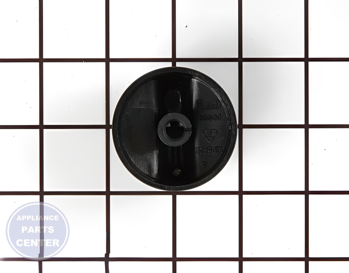 WHIRLPOOL BLACK CONTROL KNOB WP8273103 - Side view with precise measurements