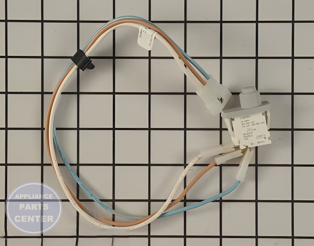 WHIRLPOOL DOOR SWITCH WP8283288 - Main view showing precise functionality for WPL Dryer and Range/Stove/Oven models