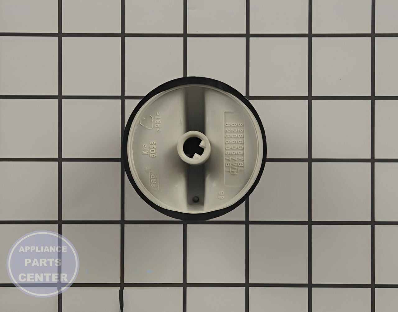 WHIRLPOOL KNOB WP8286057BL - Side view with precise measurements and specs