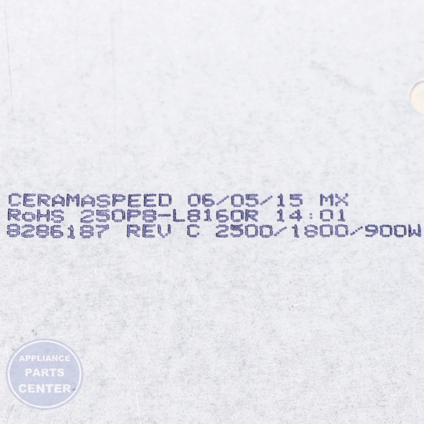 ELMNT-SURF WP8286187 - Detailed view of heating element specifications