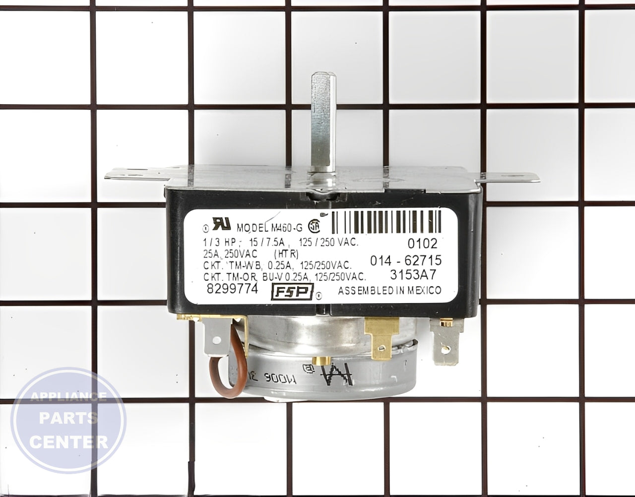 Amana WP8299774 Timer - Main view showing precise timing for Amana, Whirlpool, and Kenmore models