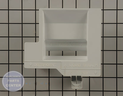 Whirlpool Detergent Divider WP8540429 - Main view showing detergent capacity for Amana, Maytag, Whirlpool, Kenmore, Inglis models