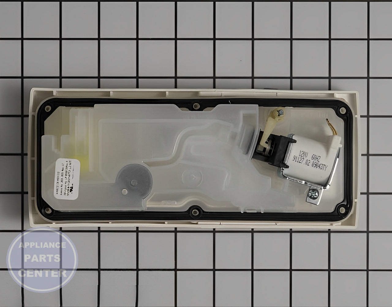 WHIRLPOOL DISHWASHER DETERGENT DISPENSER WP8558129 - Side view with precise soap storage