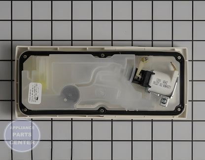WHIRLPOOL DISHWASHER DETERGENT DISPENSER WP8558129 - Side view with precise soap storage