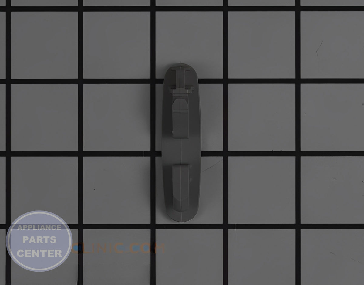 WHIRLPOOL SLIDE RAIL STOP WP8565925 - Side view with precise measurements for perfect fit