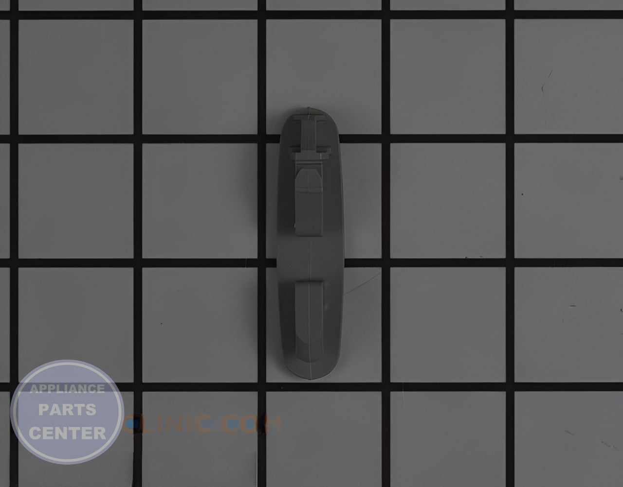 WHIRLPOOL SLIDE RAIL STOP WP8565925 - Side view with precise measurements for perfect fit