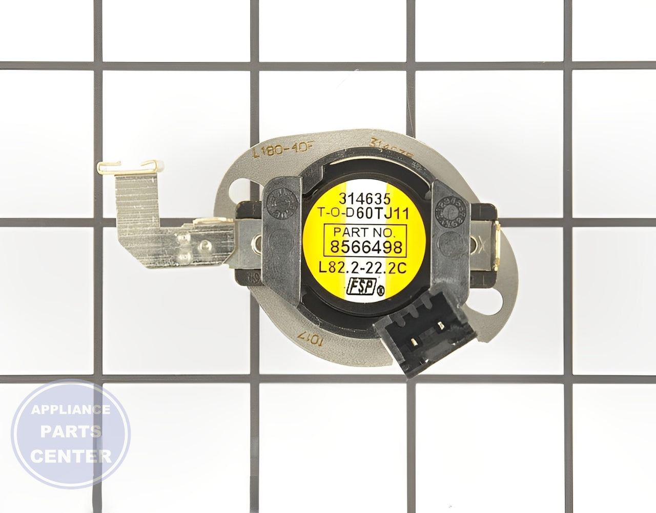 WHIRLPOOL THERMOSTAT WP8566498 - Main view showing temperature control for WPL Dryer