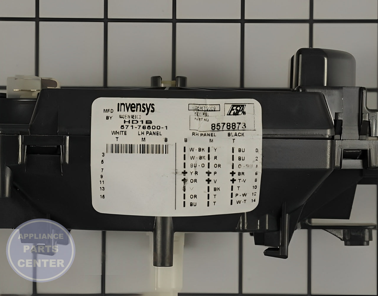 Timer WP8578873 - Side view with precise measurements