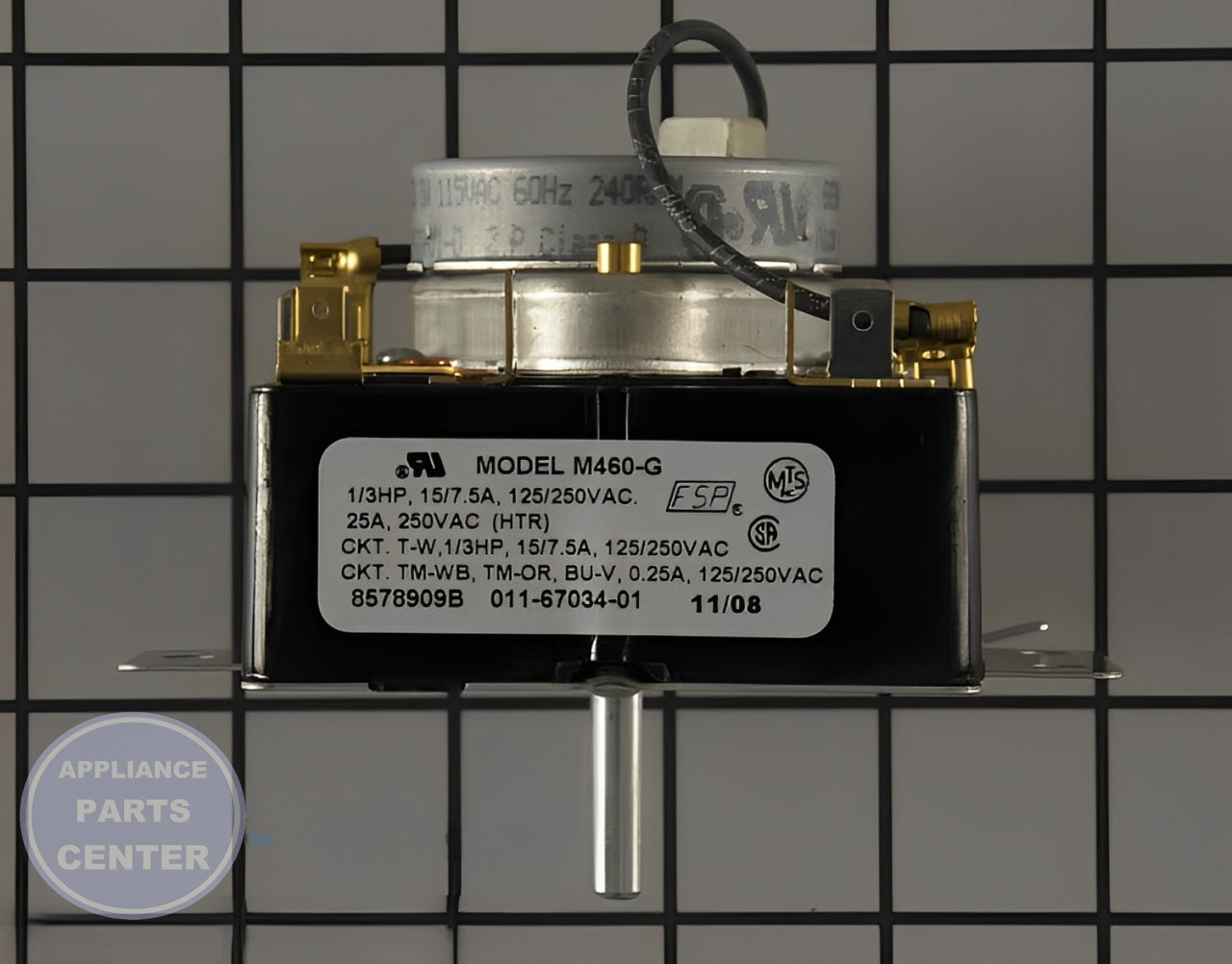 TIMER WP8578909 - Side view with Circuit Board & Timer specs
