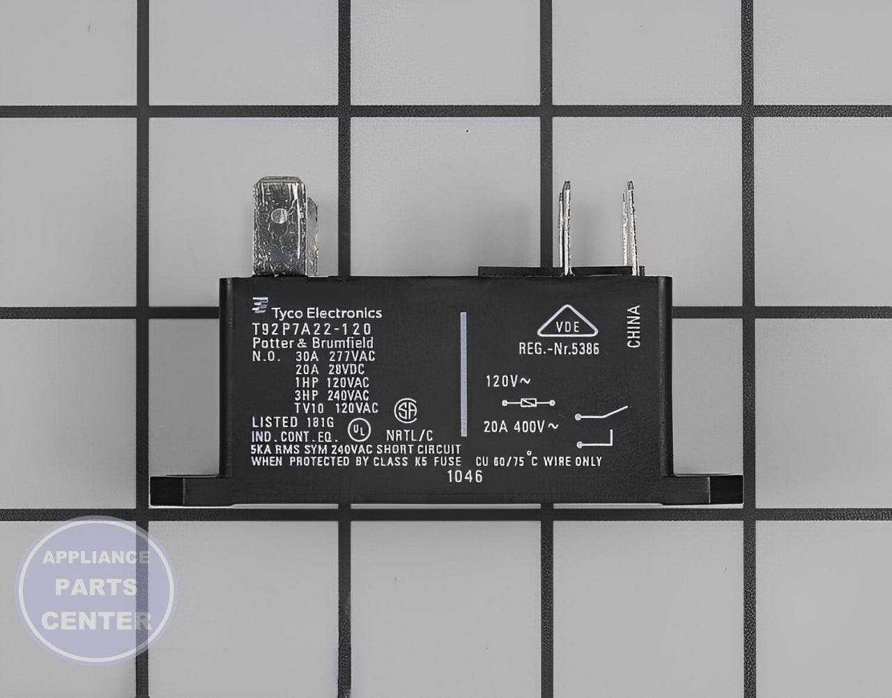 WHIRLPOOL RELAY WP9752759 - Main view showing 240V capacity for WPL models