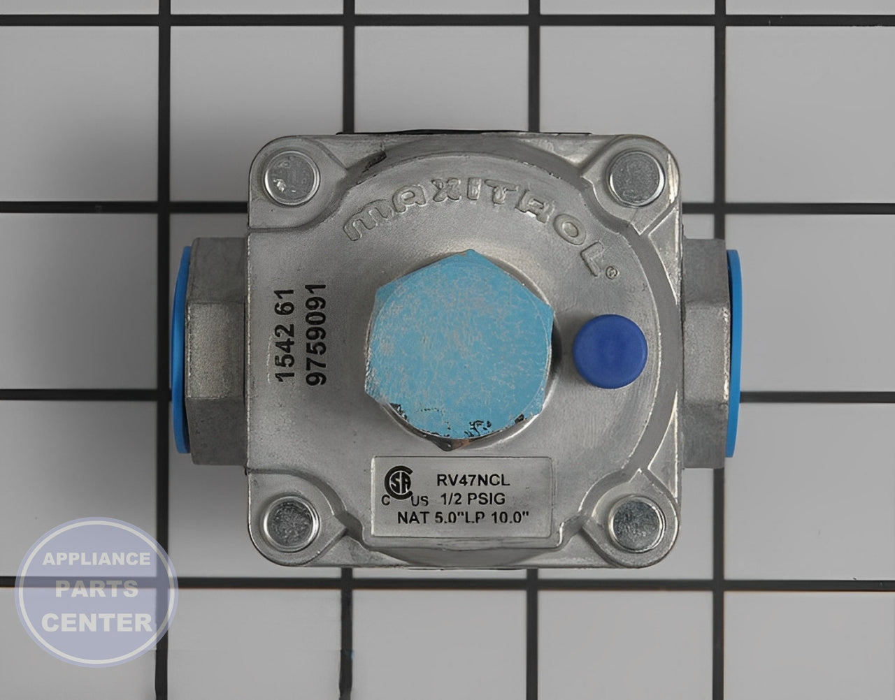 Jenn Air KitchenAid Range/Stove/Oven Pressure Regulator WP9759091 - Main view showing gas flow control for various models
