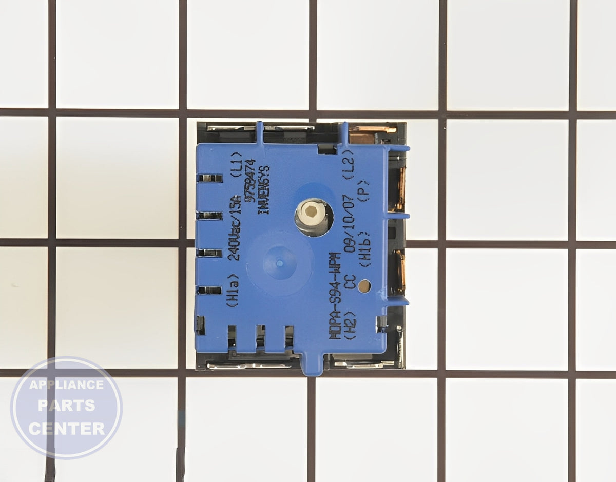 WHIRLPOOL INFINITE SWITCH WP9759474 - Side view with precise temperature control specs