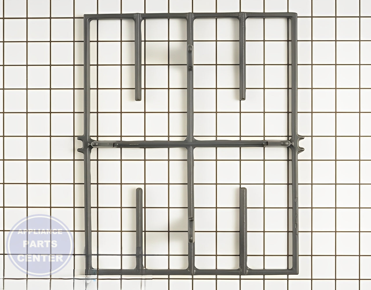 WHIRLPOOL BURNER GRATE WP9761557CB - Side view with precise measurements and specifications