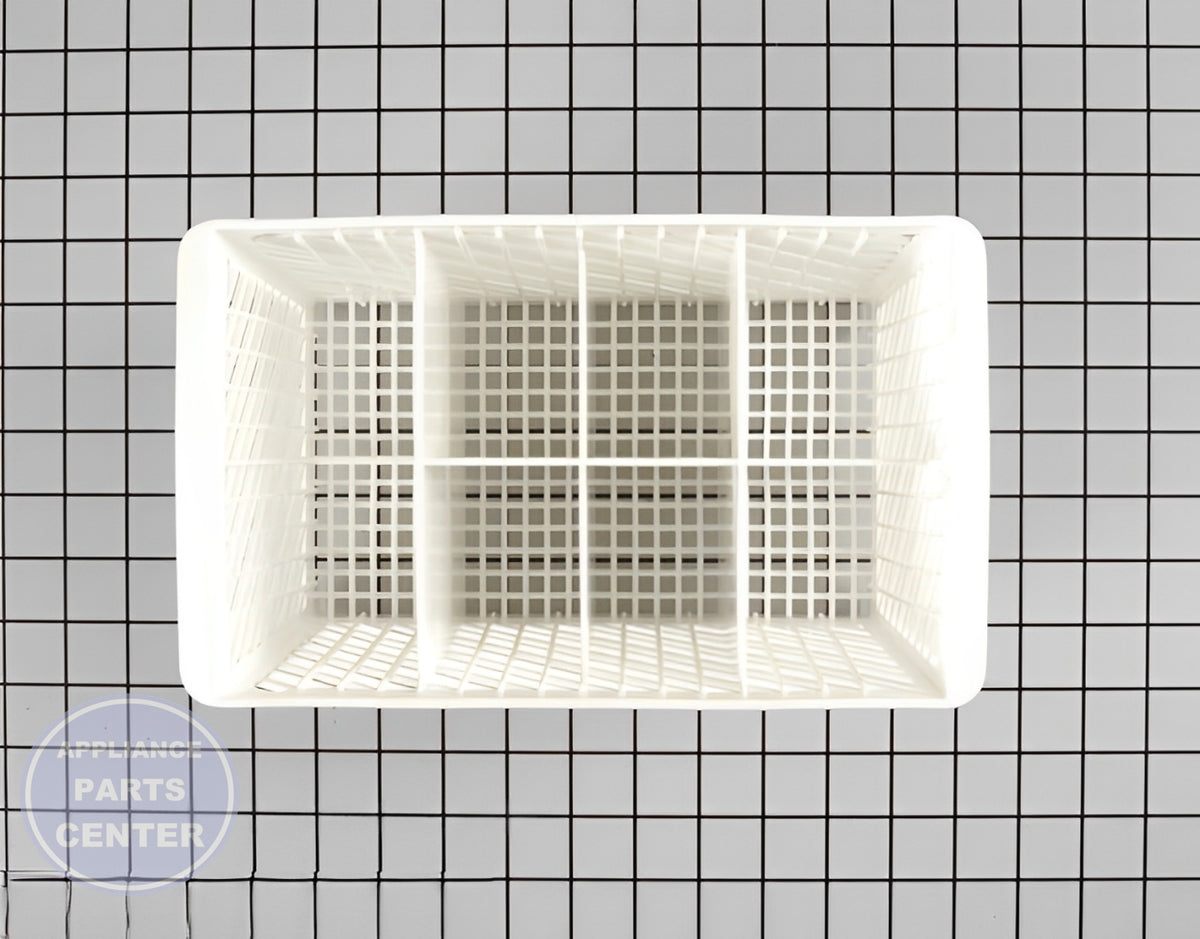 Amana Silverware Basket WP99001576 - Main view showing secure utensil organization for Amana, Maytag, Admiral, Jenn Air, Magic Chef, Norge, Crosley dishwashers