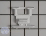 Amana Dishrack Stop Clip WP99002136 - Main view showing secure fit for Amana, Maytag, Admiral dishwashers