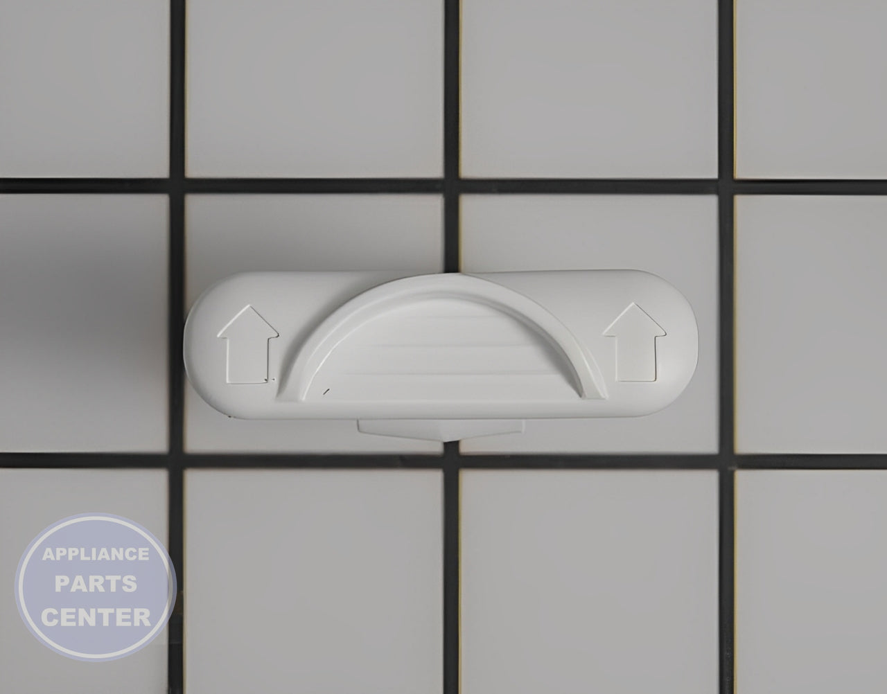 Dishrack Stop Clip WP99002136 - Side view with 1.5" x 0.5" x 0.3" dimensions