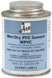 WPVC8 Wet/Dry PVC Cement - Main view showing fast-drying feature for plumbing repairs