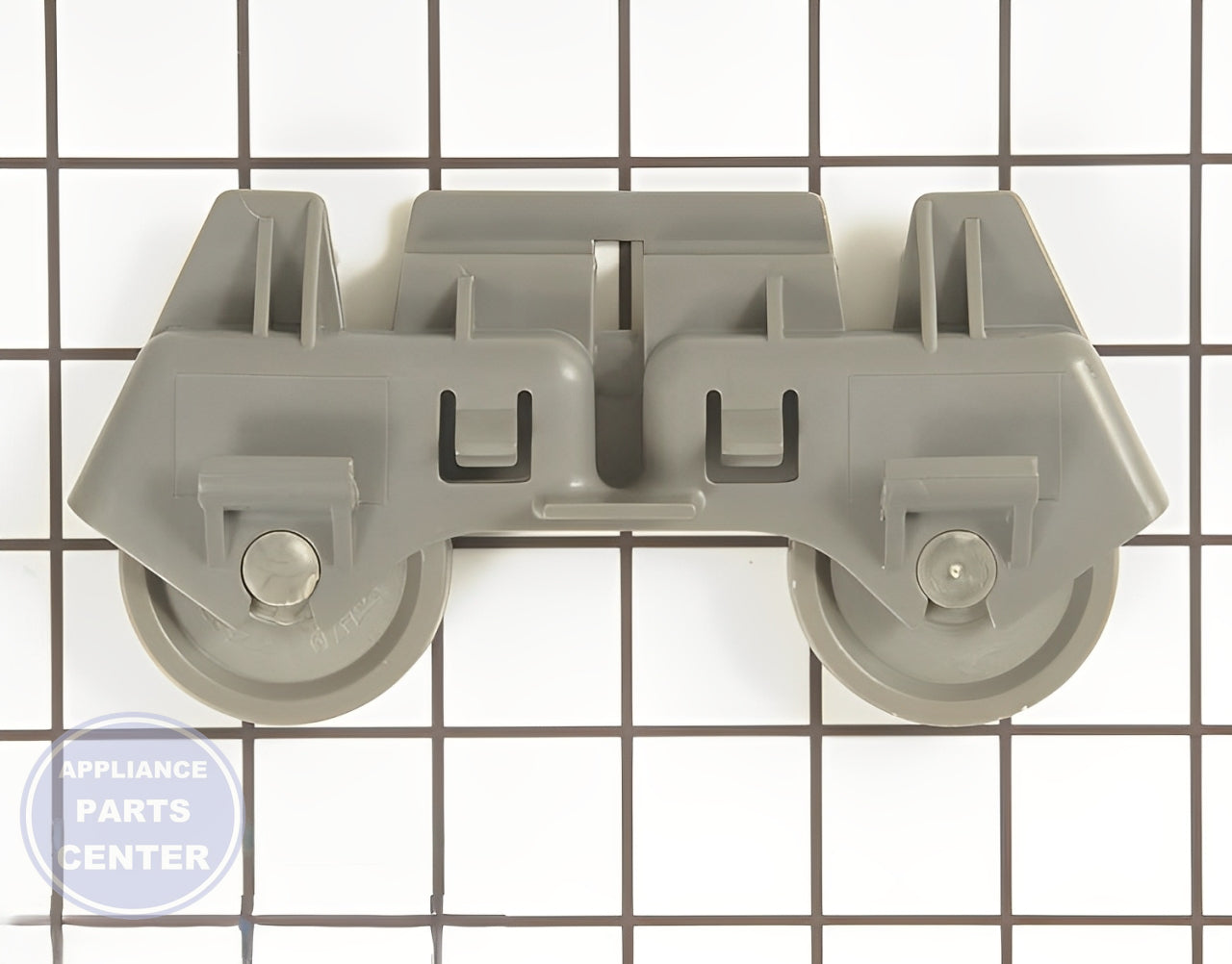 WHIRLPOOL WHEEL WPW10082868 - Detailed view of axle, roller, shaft, and wheel components