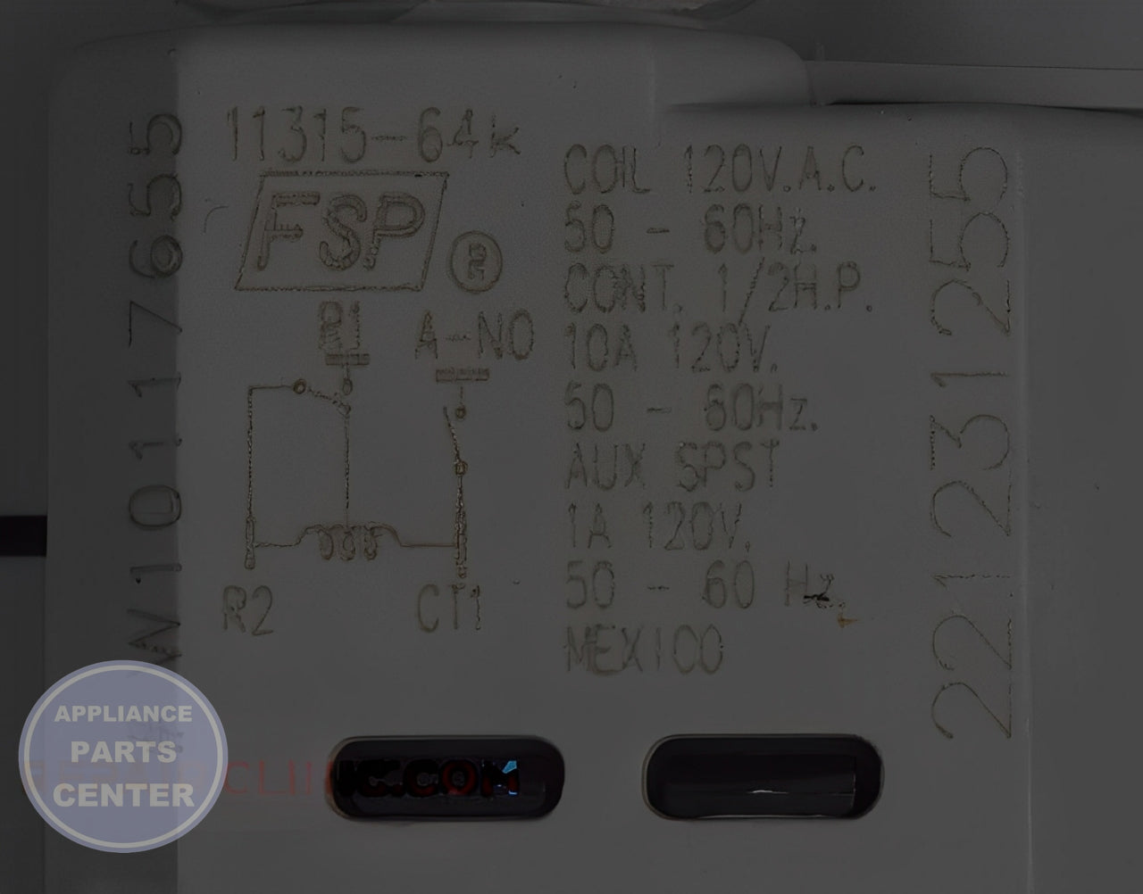 WHIRLPOOL DRYER START SWITCH WPW10117655 - Installation in WPL Dryer showing key mounting points