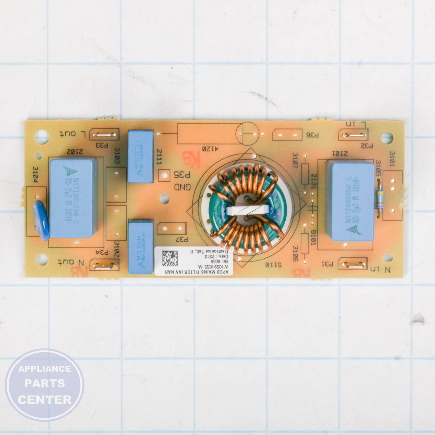 FILTER WPW10120220 - Side view with 10 GPM water flow specs