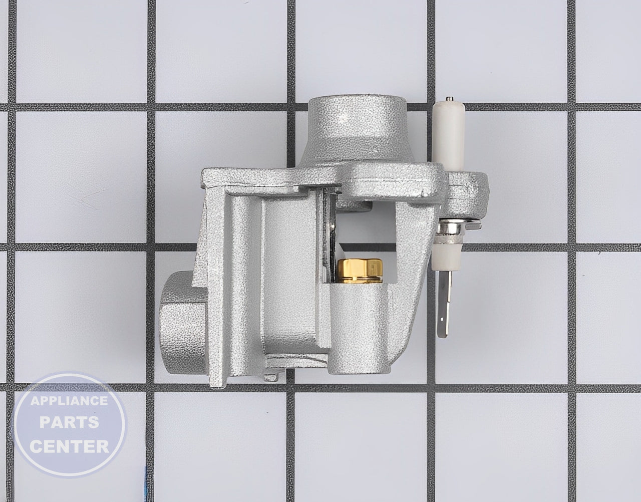 WHIRLPOOL Igniter and Orifice Holder WPW10128448 - Detailed view of gas control mechanism