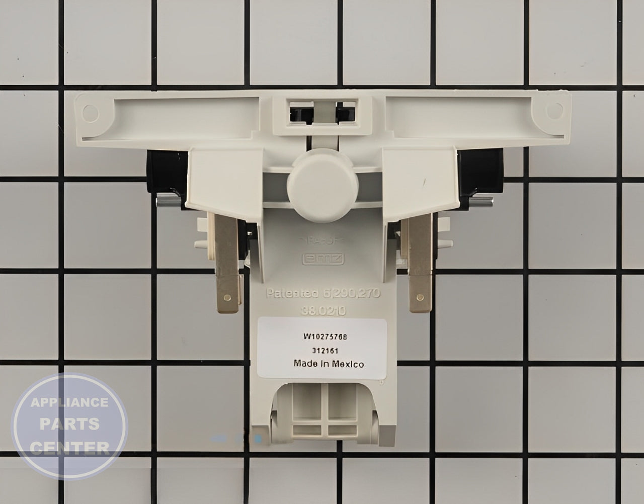 WHIRLPOOL DISHWASHER DOOR LATCH ASSEMBLY WPW10130695 - Detailed view of sturdy latch design