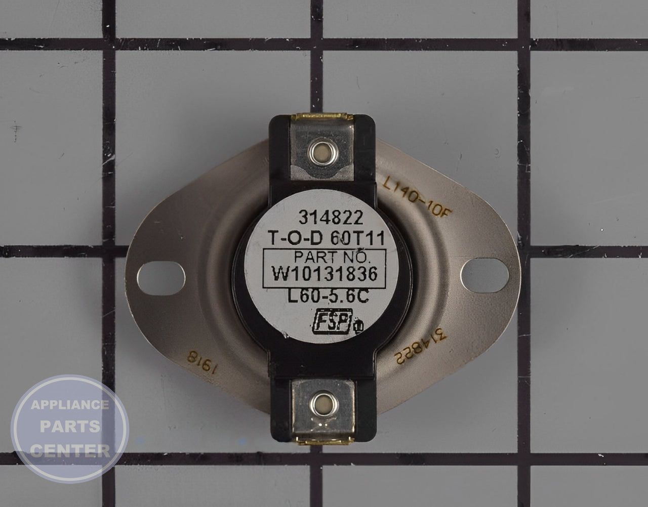 WHIRLPOOL THERMOSTAT WPW10131836 - Main view showing temperature control for WPL Dryers