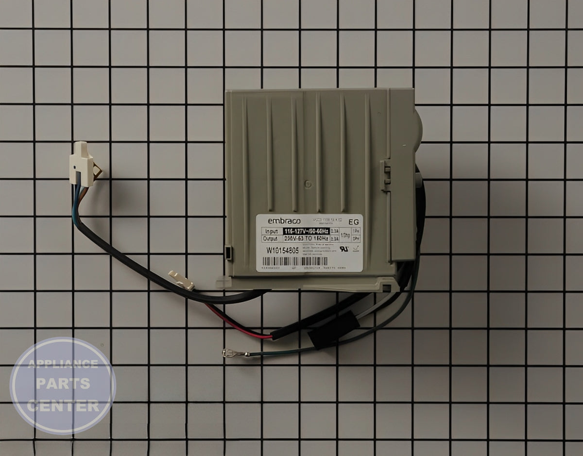 Whirlpool Refrigerator Inverter Box WPW10154805 - Main view showing energy-efficient design for various Whirlpool models