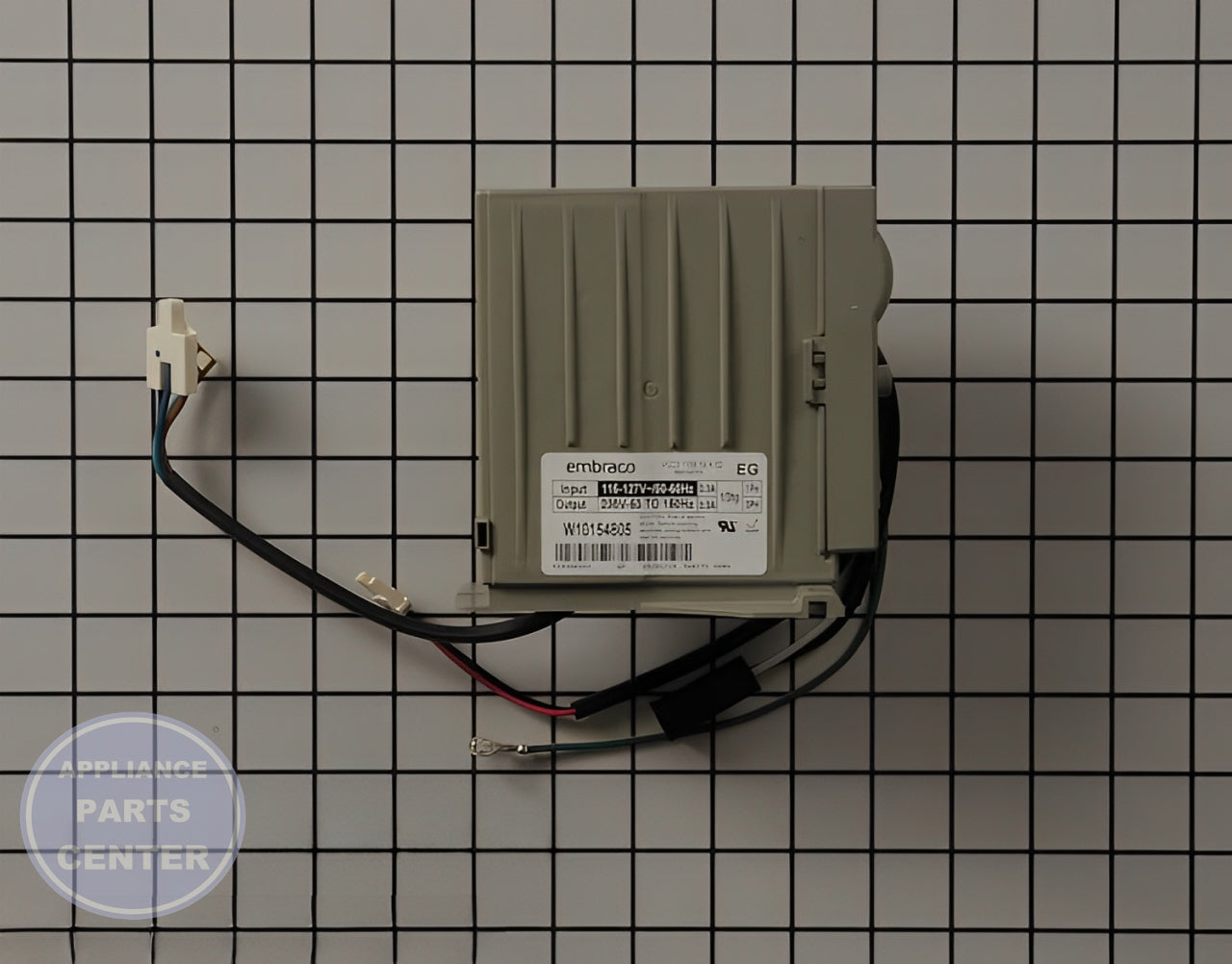 Whirlpool Refrigerator Inverter Box WPW10154805 - Main view showing energy-efficient design for various Whirlpool models