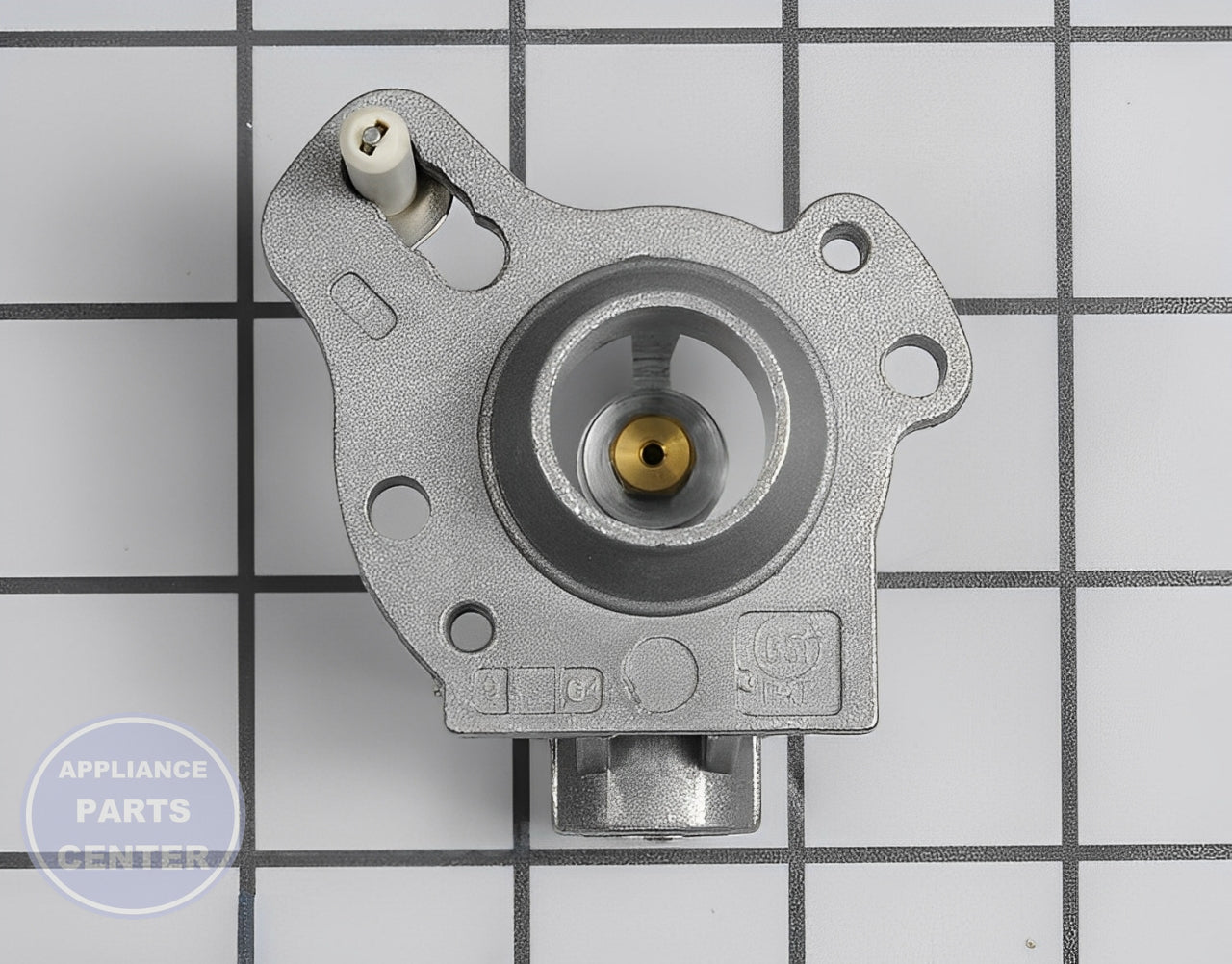 WHIRLPOOL Surface Burner Orifice Holder WPW10155786 - Main view showing gas flow efficiency for WPL Range/Stove/Oven models