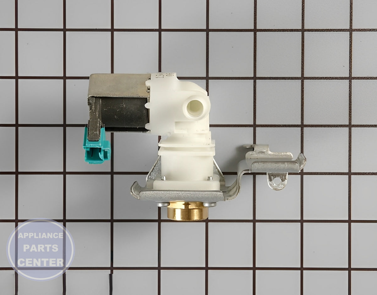 WHIRLPOOL DISHWASHER INLET VALVE WPW10158389 - Side view with water flow specs