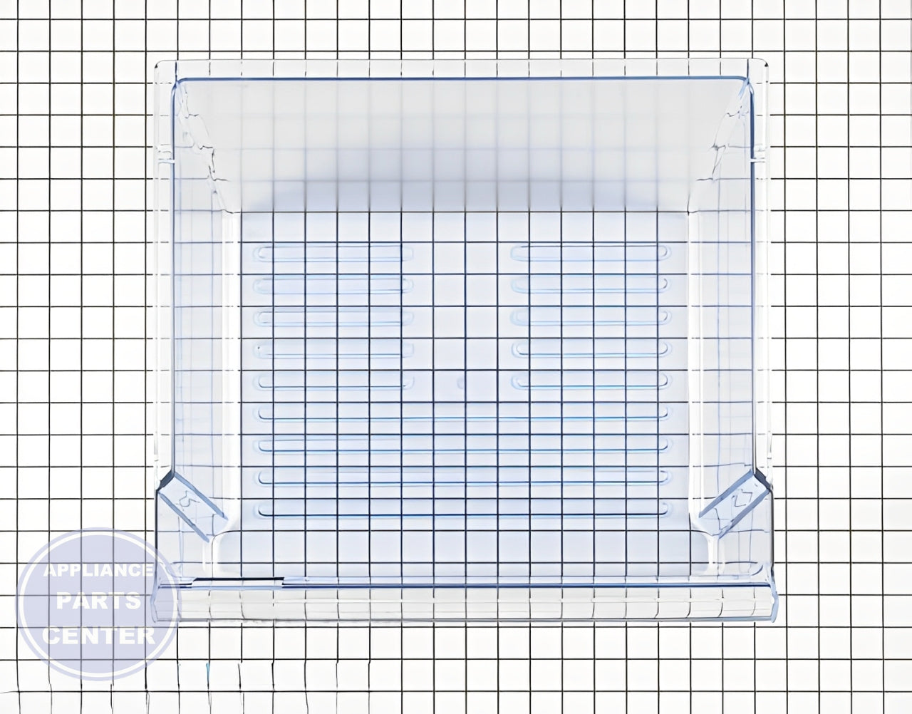 WPW10159659 Crisper Drawer - Side view with precise measurements