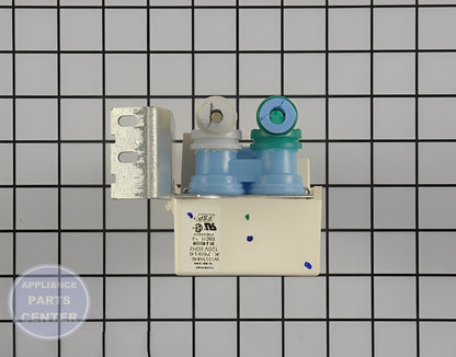 WHIRLPOOL REFRIGERATOR VALVE WPW10159840 - Side view with precise measurements